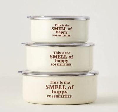 Bella Maison Cozy Enamel Storage Bowls with Clear Lids