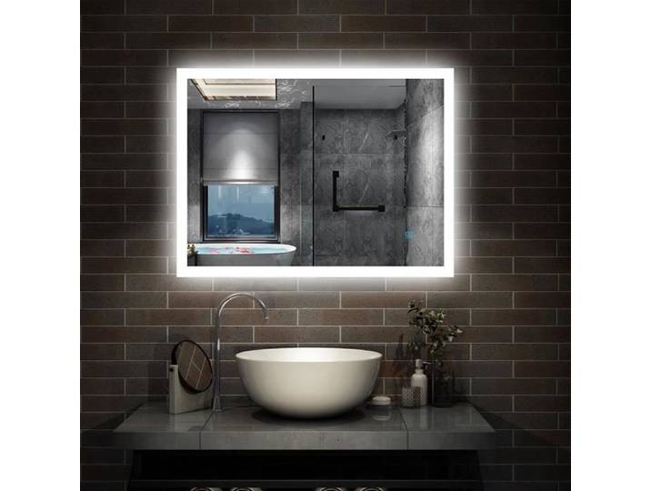 Miroir de salle de bain LED - Marque inconnue - Rectangulaire - 90cm - Éclairage intégré - Anti-buée