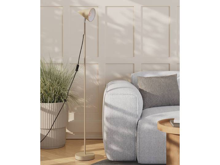 Lampadaire 18 x 136 x 16cm Beige/Beige Fer E14