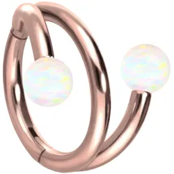 Titan Segmentring Clicker mit Innengewinde 3 RINGE + 3 SYNTHETSCHE OPALE