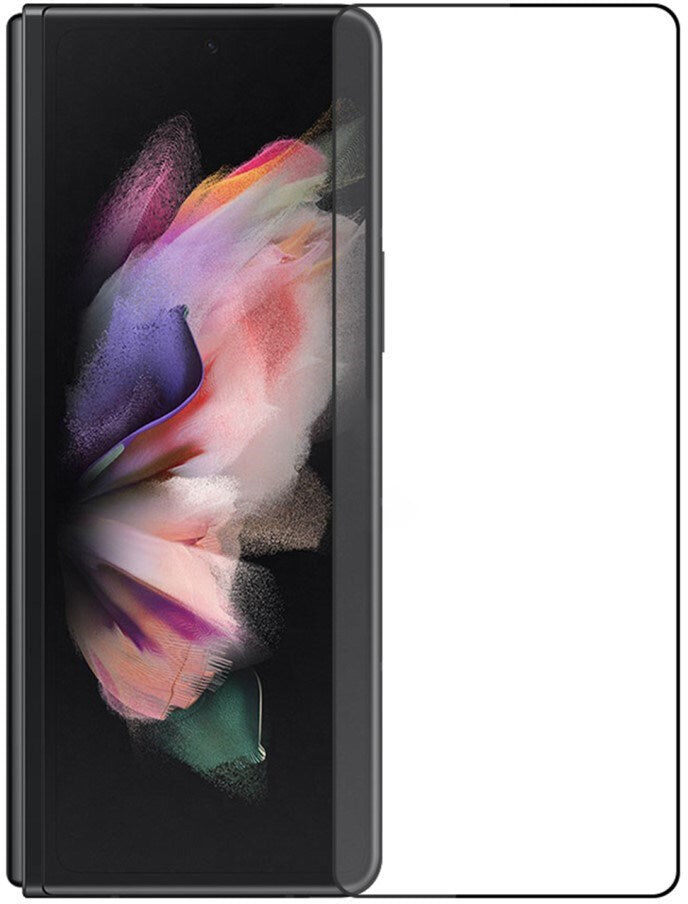 INCOVER Samsung Galaxy Z Fold3 (5G) - Hærdet Skærmbeskyttelsesglas - Full Fit - Gennemsigtig / Sort