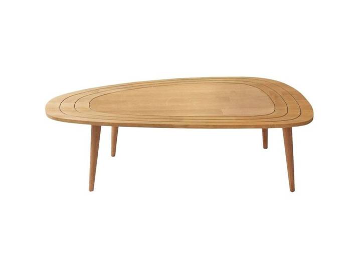 Table basse organique en Bois effet Teck 115 cm - Hera