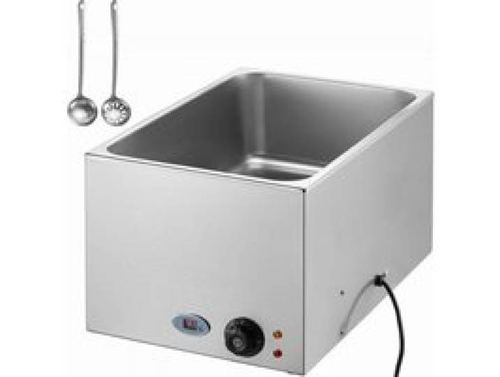 VEVOR Chauffe-Plat Buffet 18 L, Bain-Marie Électrique 1200 W, Buffet Chauffant de Comptoir en Acier Inoxydable, Utilisation Humide ou Sèche, pour Réchauffer les Aliments Restauration Soirée, Argentée