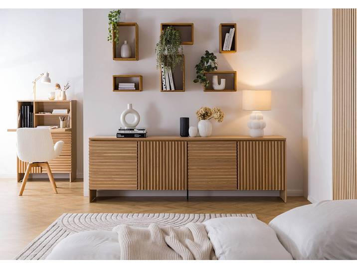 Enfilade STABY 230 cm 231 x 75 x 40cm Beige/Marron/Chêne