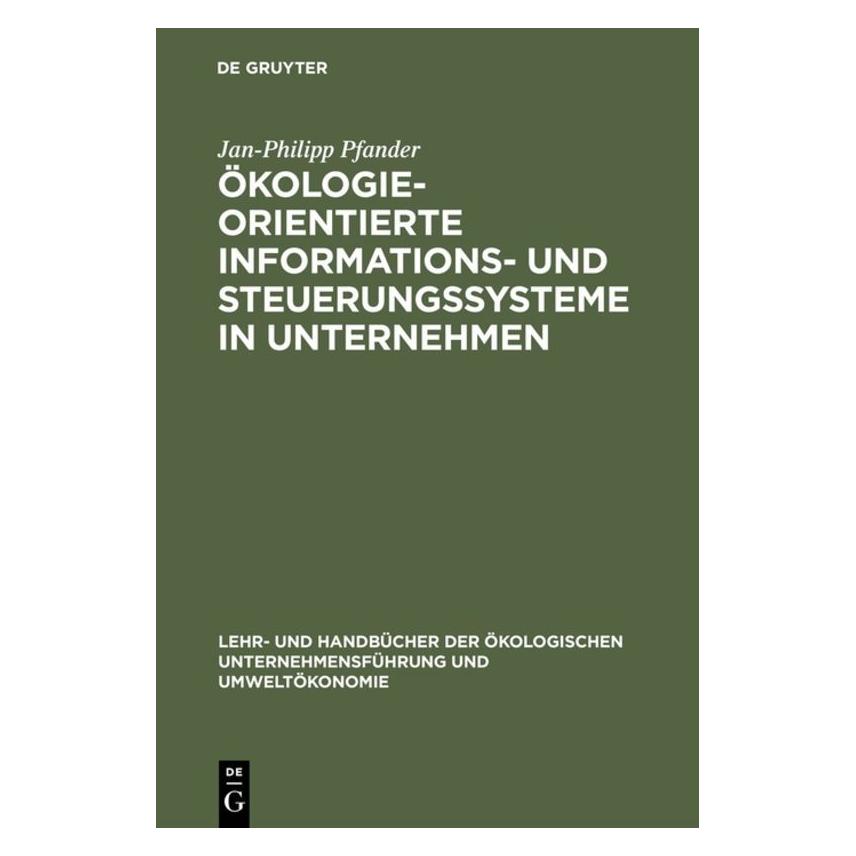 De Gruyter Pfander,J.-P.:Ãkologieor.Informations. (Deutsch, Hardcover, Jan-Philipp Pfander) (67828023)