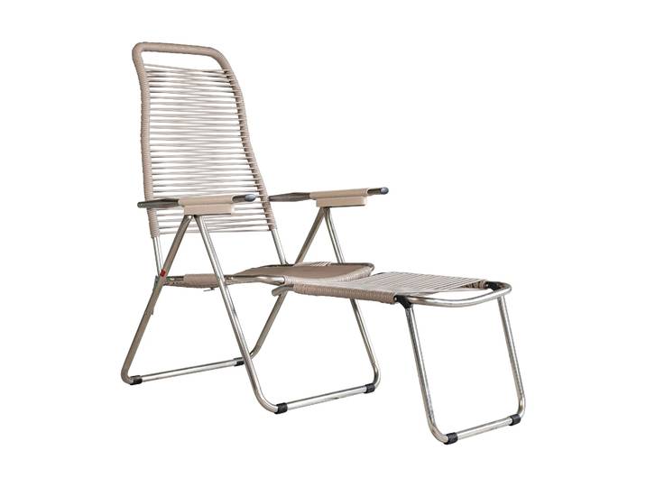 Fiam Chaise longue Spaghetti avec repose‑pieds Taupe