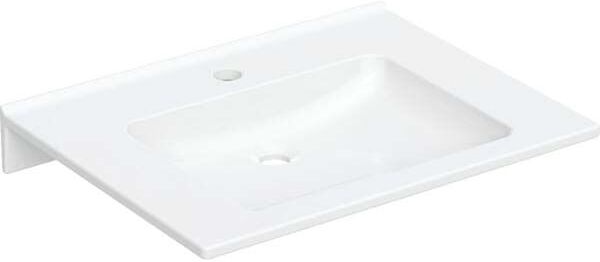 Geberit Publica lavabo 402070016 70 x 55 cm, avec trou pour robinetterie, sans trop-plein, sans barrière, blanc -alpin