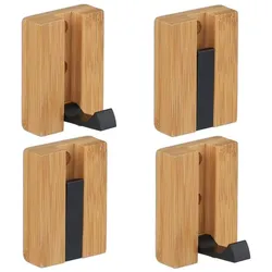 Relaxdays Garderobenhaken Set klappbar Hellbraun,Schwarz
