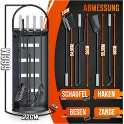 Kesser, Zubehör Kerzen + Kamin, Kaminzubehör 5-teiliges Kaminbesteck Set Modern Design