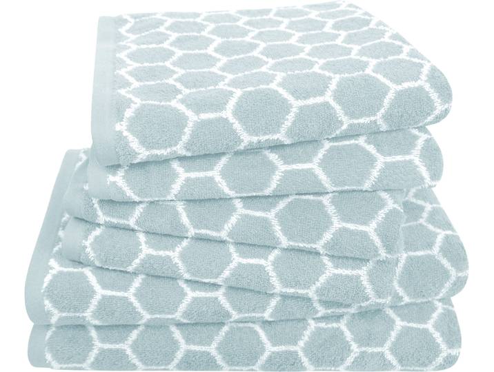 Handtuch Set DYCKHOFF Pure Natural Honey , blau, 6, Frottier, Frottier, Obermaterial: 100% Baumwolle, Handtuch-Sets, Handtuch Set, BIO Baumwolle, GOTS