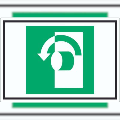 HB-Druck Öffnung durch Linksdrehung Symbol Aufkleber A5 (148x210mm)