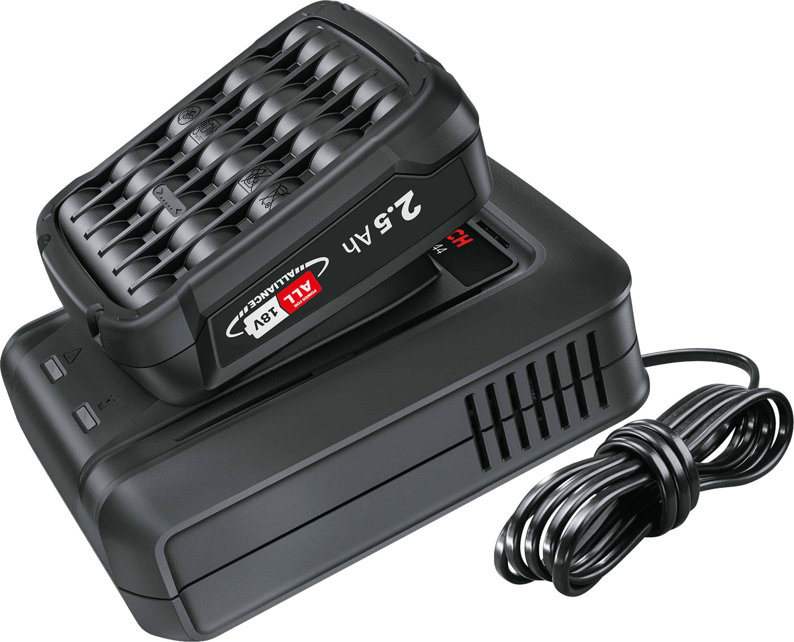 Bosch Home & Garden Werkzeugakku met lader 2,5 Ah en AL 1830CV Li-Ion, zwart