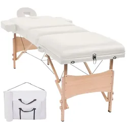 Helloshop26 - Klappbare Massageliege mit 3 Segmenten 10 cm dick weiß 02_0001868