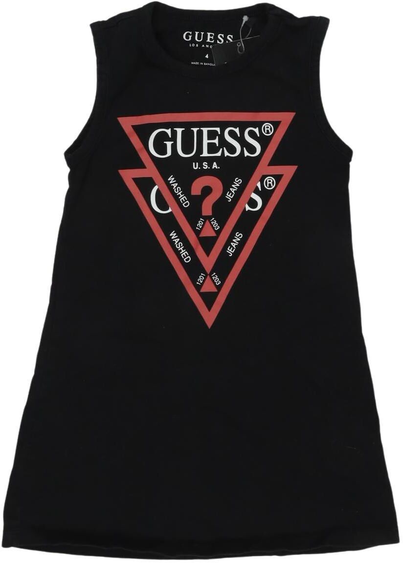 Guess Mädchen Kleid, Schwarz, Gr. EU 104, Baumwolle - Second Hand