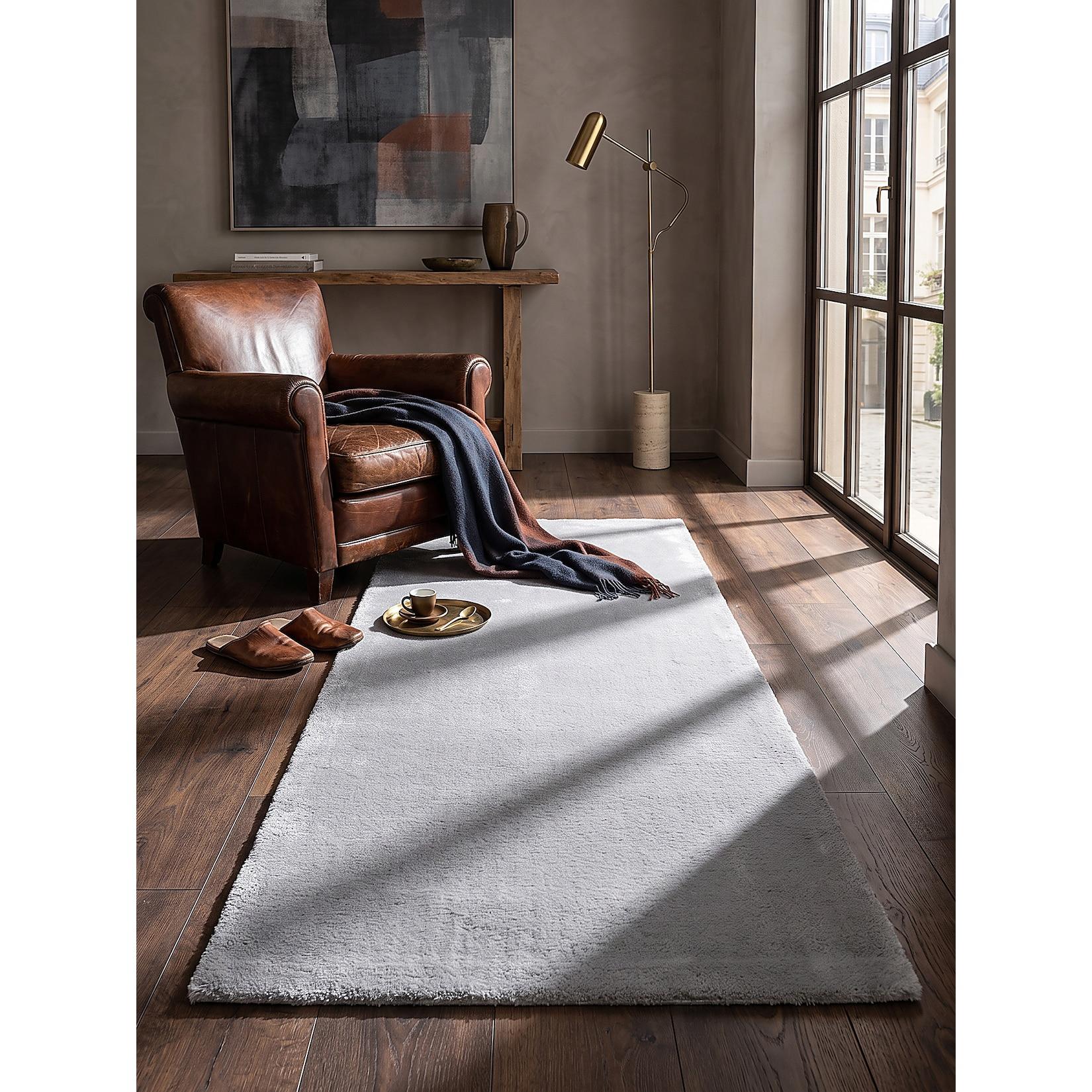 Läufer Hochflor Grau 60x110 cm - ALDAN Kadima Design