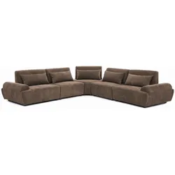 Oviala Business Modulares 5-Sitzer-Ecksofa mit verstellbarer Rückenlehne 340 cm schokoladenbraun Oviala