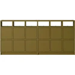 Muuto Stacked Storage Sideboard - Configuration 1, brown green