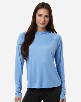 Columbia 216061 Women's PFG Tidal Tee Hooded Long Sleeve in white size Medium   Polyester