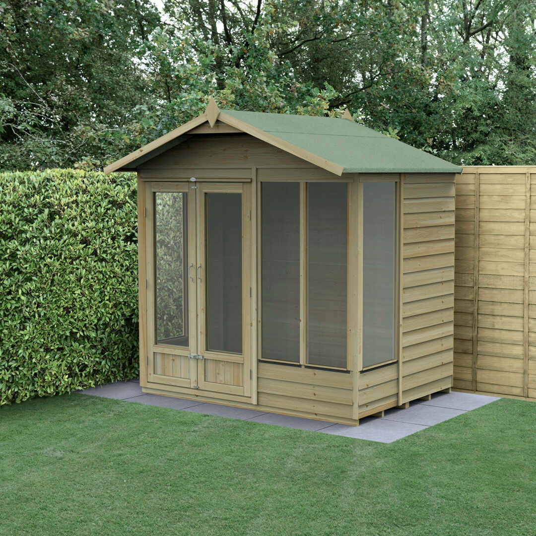 Forest Garden 4LIFE Apex Summerhouse 7x5 - Double Door - 4 Window