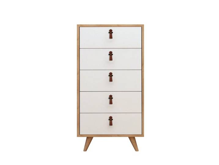 Commode en bois  Frenzu  - 50 x 40 x 103 cm - Blanc