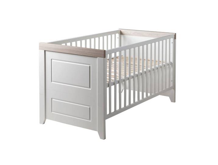 Roba Babybett Felicia 70 x 140 cm, Weiß, Holzwerkstoff, Rechteckig, 70x140 cm, Baby- und Kindermöbel, Babyzimmer, Babybett, Gitterbett