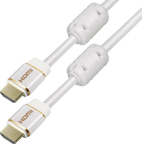 Maxtrack HDMI Anschlusskabel HDMI-A Stecker, HDMI-A Stecker 1.50m Weiß C 216-1,5L 4K UHD, Geschirmt, Audio Return Channel