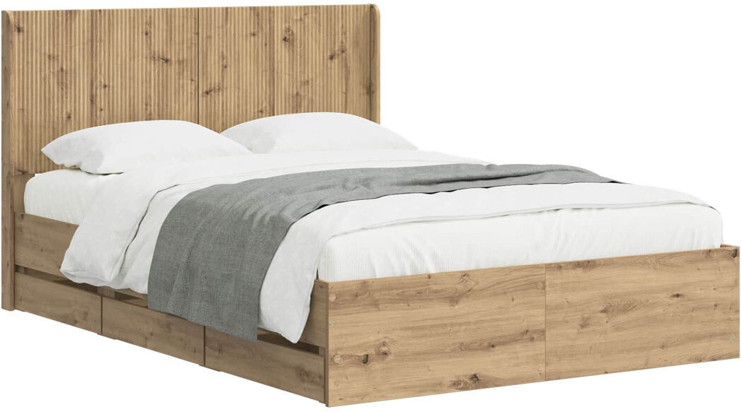 Brayden Studio Bed Frame Artisan Oak 140 x 190cm