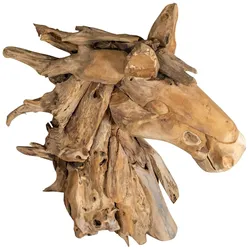 BISCOTTINI INTERNATIONAL ART TRADING BISCOTTINI Skulptur in form eines pferdekopfes aus teakholz, das aus dem meer zurückgebracht wurde 37x90x96 cm