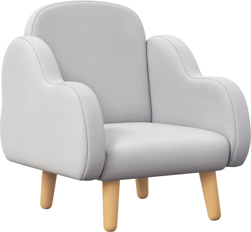 Isabelle & Max Hoss Kids Armchair with Arm Rest Velvet for Ages 1.5-3 Years Grey 55cm H X 51cm W X 46cm D