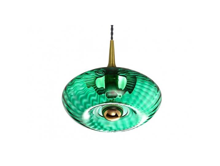 Suspension en verre GRACE - Verte et dorée - 20