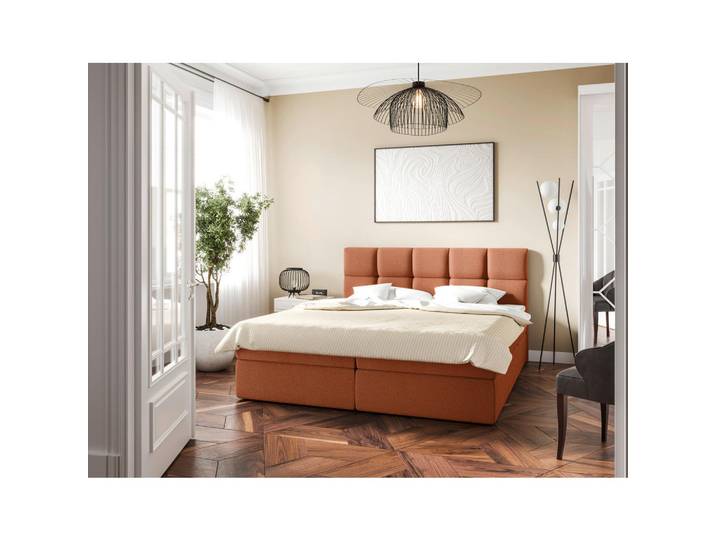 Boxbett, Rost, 180x200 cm, Holz & Textil, Bettkasten & Gepolstertes Kopfteil, Modern, MID.YOU