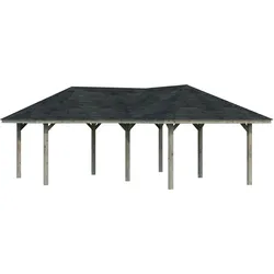 Palmako Pavillon Bianca 24,9 m2 Grau tauchimprägniert