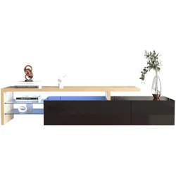 LOWBOARD mit LED-Beleuchtung, 3 Schubladen und Offene Fächer