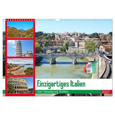 Einzigartiges Italien (Wandkalender 2027 DIN A3 quer), CALVENDO Monatskalender