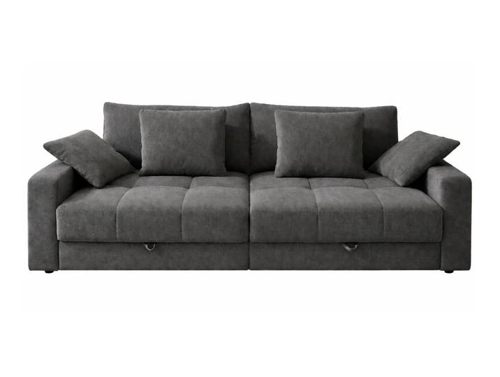 Big-Sofa 284 cm breit Wellenunterfederung Lounge-Couch Stauraum Chenille in Grau / 15243