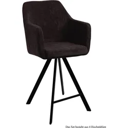 THEKENSTUHL (4er-Set) Delilah 57x104x60 Schwarz/Espresso