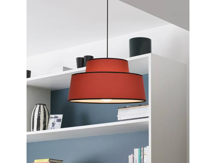 Mallorca Hängeleuchte terrakottafarben Ø 38 cm Baumwolle - Corep SAS - Wohnzimmer - Stoff / Textil - Mit Schirm