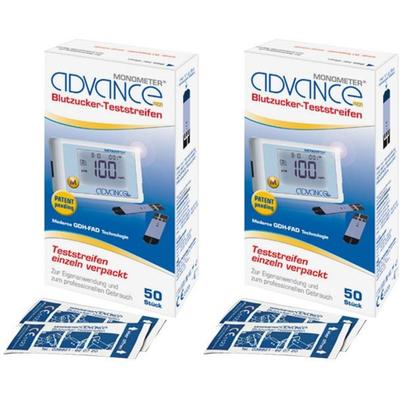 Advance Monometer Blutzucker Teststr.GDH single 2x 2x50x1 St Teststreifen
