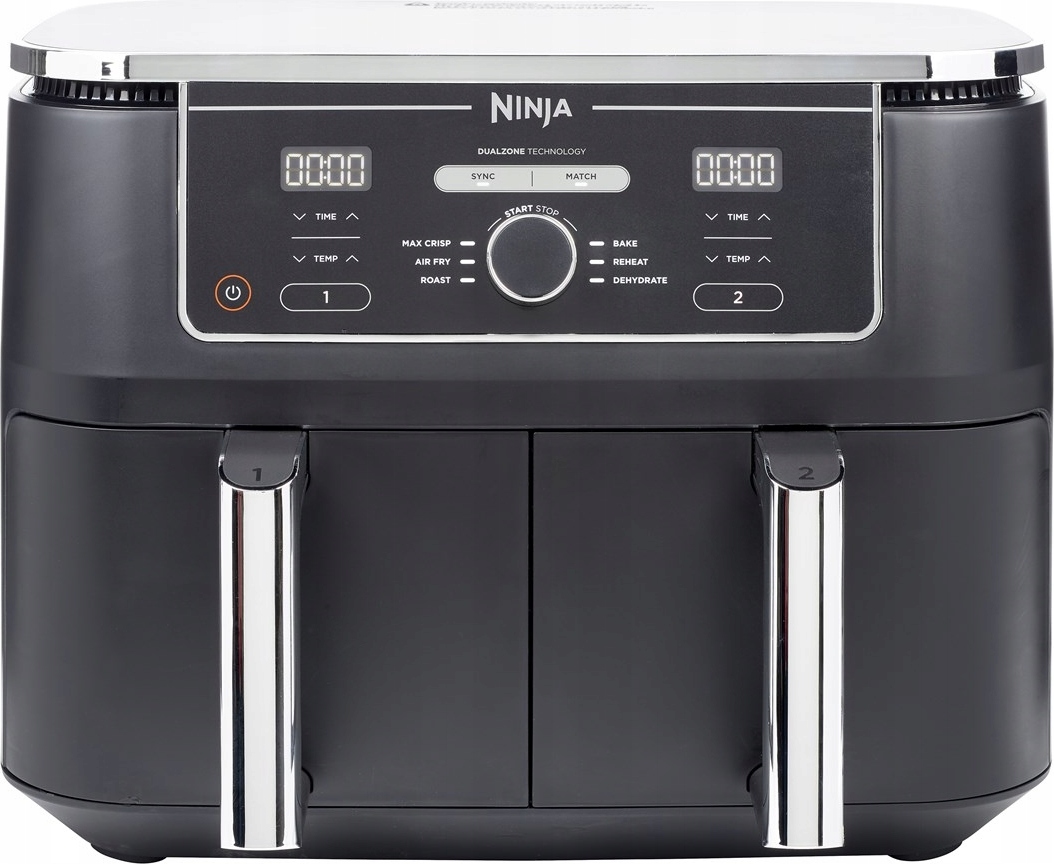 Fettarme Heißluftfritteuse Ninja Af400eu 9,5 l 2470 W Zwei Kammern Timer Lcd