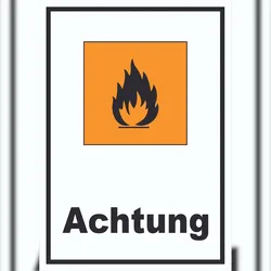 HB-Druck Schild Gefahrensymbol Entzündbar Achtung Brand Flamme hochkant A1 (594x841mm)