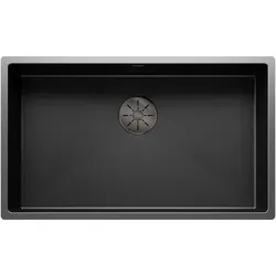 Blanco, Spülbecken, CLARON 700-U Dark Steel Edition Edelstahl Einbauart: Unterbau ohne Ablauffernbedienung (Einbauspüle, 74 cm, 44 cm)