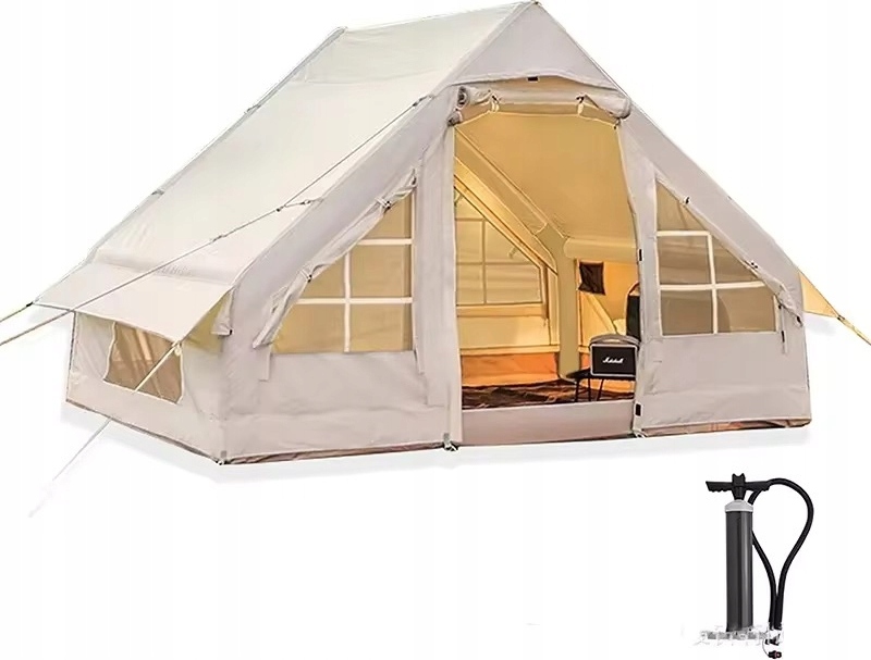 Aufblasbares 4-Personen-Zelt, 6,3 m², inkl. Luftpumpe