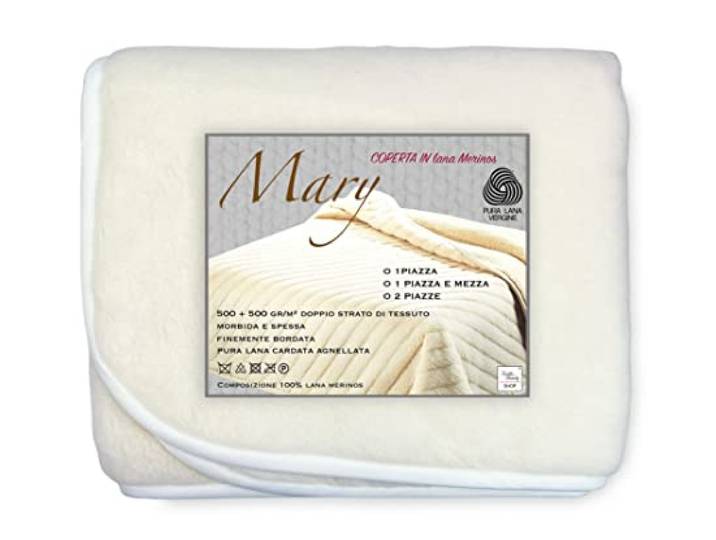 tex family Decke Mary aus echter Merinowolle, 1000 g, Reine Schurwolle - Einzelbett
