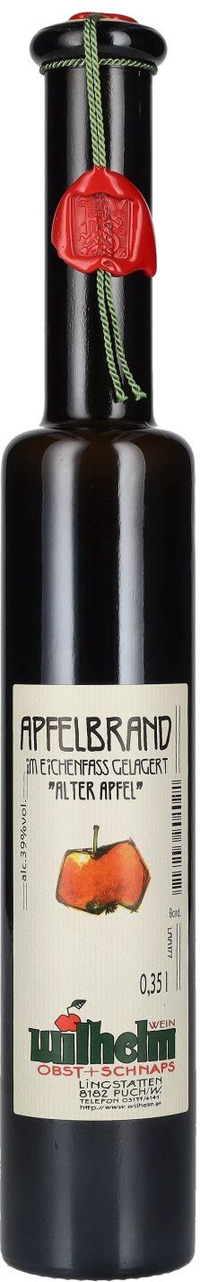 Wilhelm Spezialitäten Wilhelm Apfelbrand Eichenfassgelagert 39% Vol. 0,35l