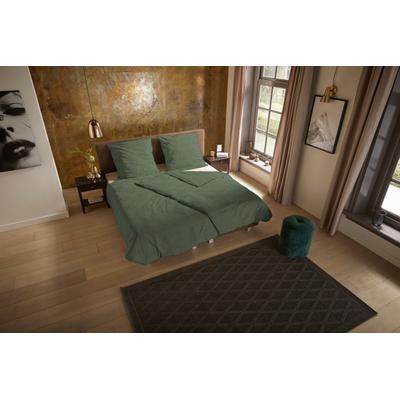 Wendebettwäsche "Groningen", grün (oliv grün), B/L: 155cm x 220cm, 1 Stk., 1 Stk., Microfaser, B/L: 80cm x 80cm, 2, Microfaser, Obermaterial: 100% Polyester, PURE LUXURY COLLECTION, Bettwäsche, Wendebettwäsche, Mikrofaser, Pflegeleicht,...