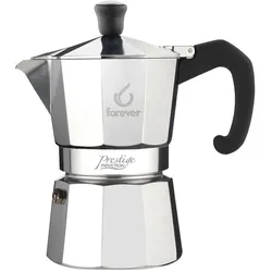 Forever Miss Moka Prestige, Espressokocher, Schwarz, Silber
