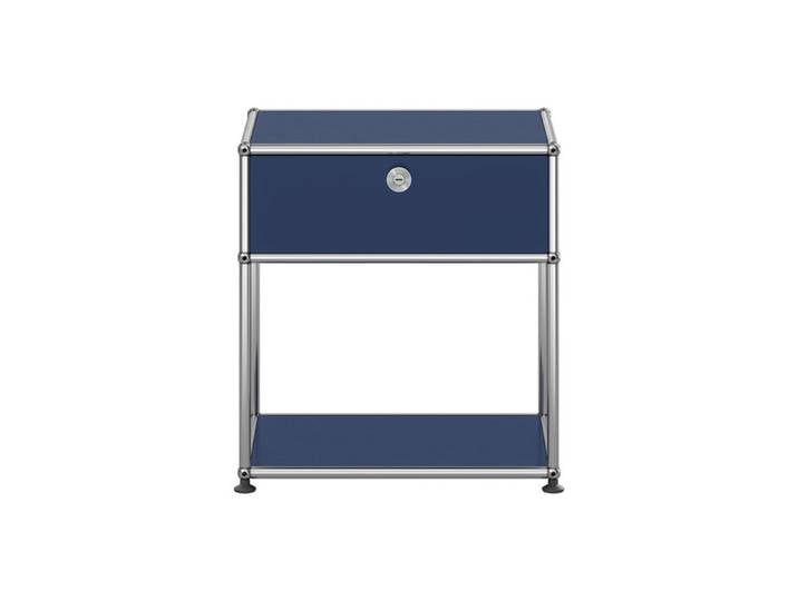 USM Haller Nachttisch M54 stahlblau 1 Klapptür oben ohne Schloss 52.3x56.5x37.3 cm