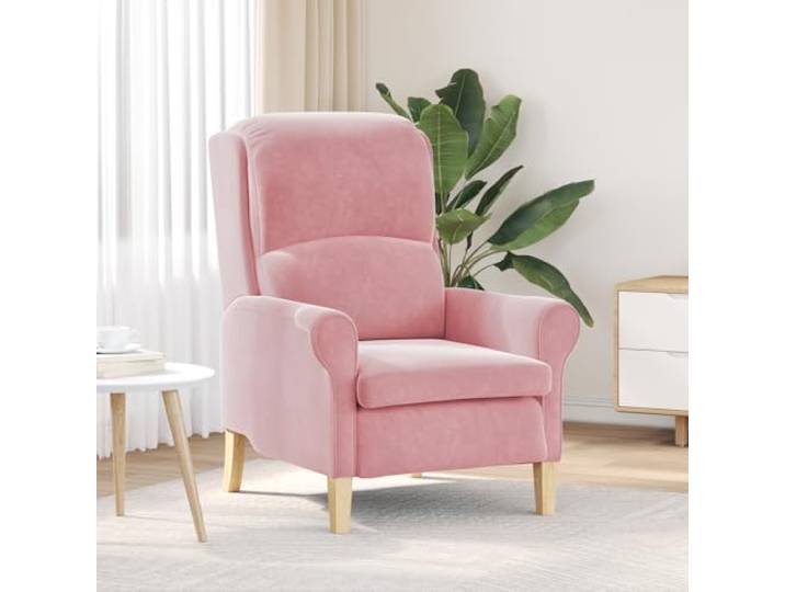 HEFZGDB Staubiger Rosa Sessel mit Holzrahmen und abnehmbarem Polyesterbezug – Großer Bequemsessel für Wohnzimmer und Schlafzimmer, ergonomisch und fleckenresistent