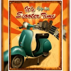 Moritz Deko Blechschild Scooter Roller  Metallschild Retro Vintage-Design zur Dekoration Wanddekoration