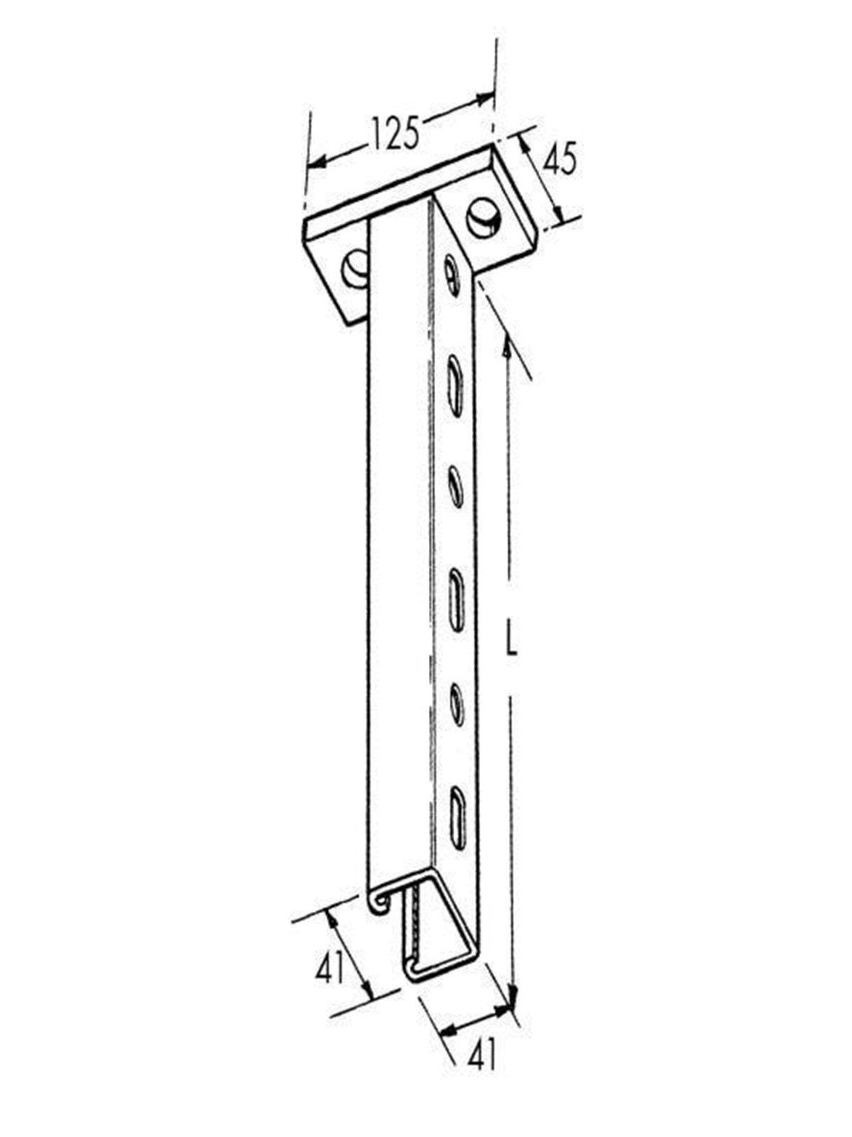 Legrand P41s600gc - strut 41x41 s 600 hdg
